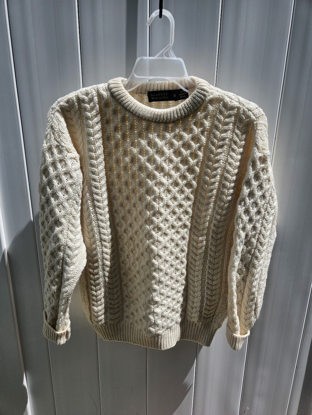 Blarney Woollen Mills 100% Merino Wool Aran Sweater